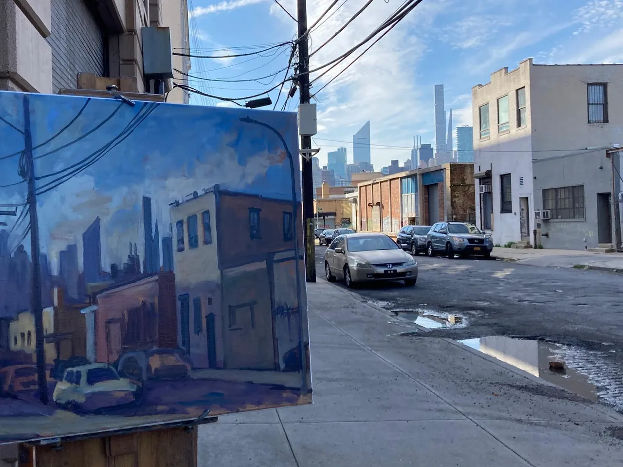 Sometimes life’s full of surprises. I like it like that. When I woke up this morning I had no idea I’d test positive for Covid, or that I’d have to deliver a birthday cake to Queens in a cab, or that I’d get to paint. Weee! PS, I’m feeling a little tired, but ok. 18x24 on linen, available #cityscapepainting #paintingsofqueens #paintingsofnyc #longislandcityart #newyorkcityscapes #newyorkcityscapepainter #newyorkcityscapepainting #nycstreetpainter
