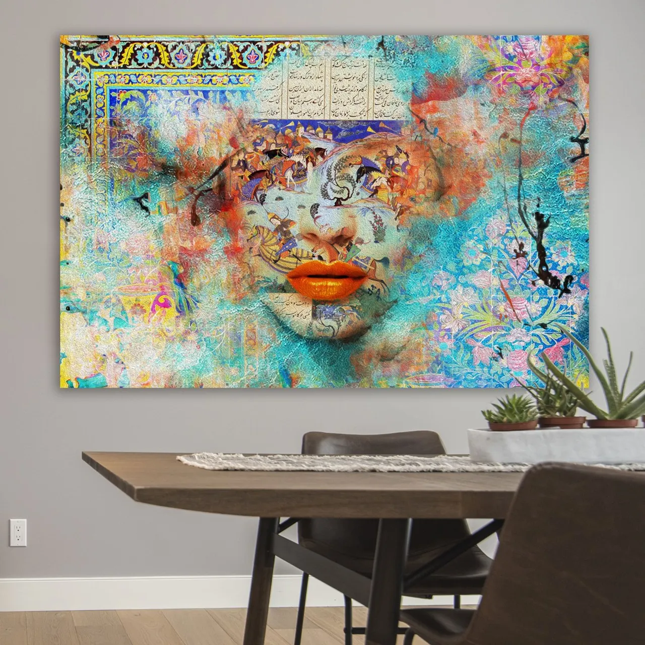 Artwork Name: Dance of Colors
About this artwork:
#Persian #Miniature, taken from #shahnameh by the great iranian poet #Ferdowsi integrated with #modern #art.
Designed by one of the best Persian digital and hands-on designers.
#oriavi #wallart #homedecor #walldecor #artwork #modernart #calligraphy