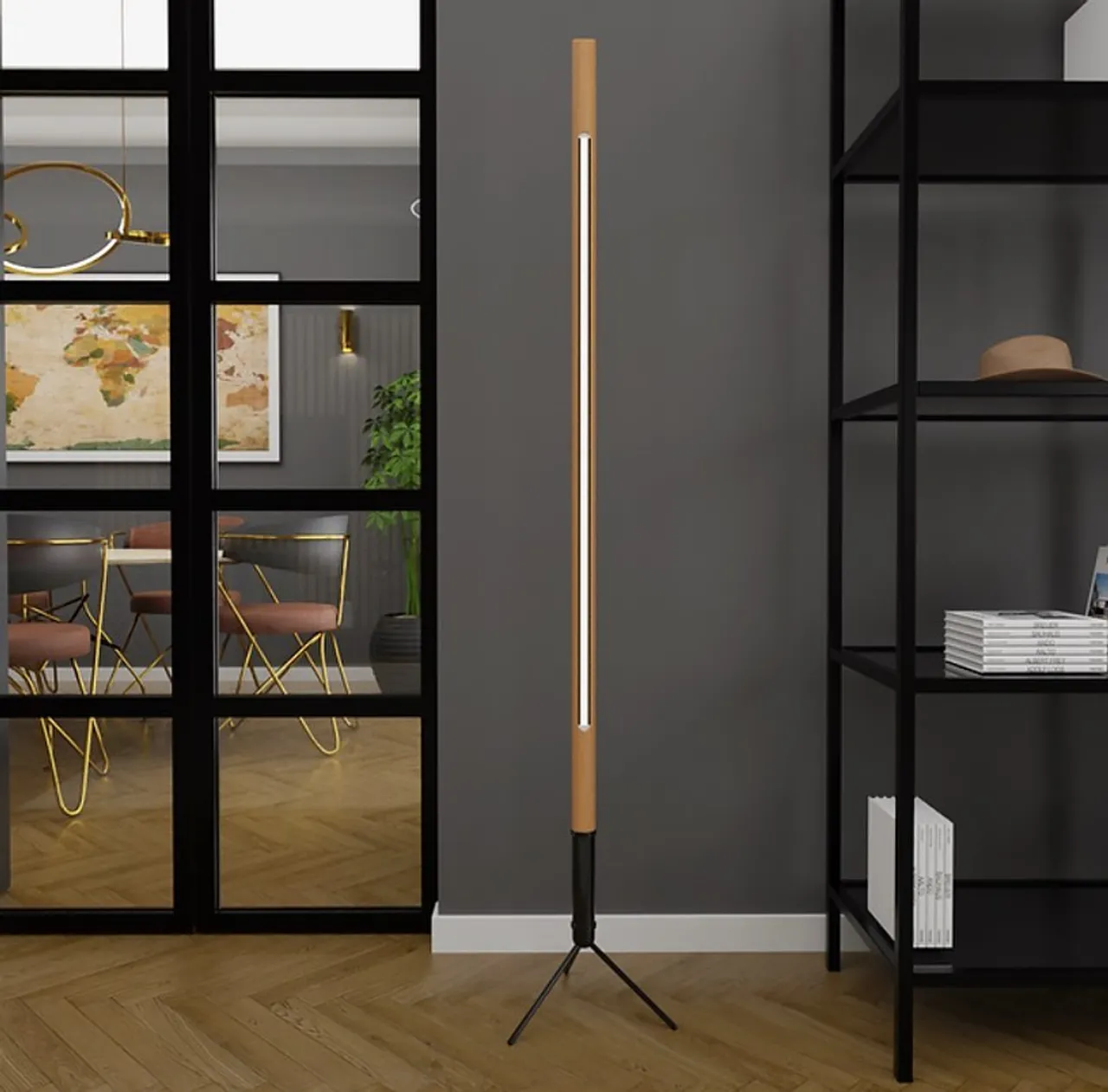 Minimalist çizgilere sahip uzaktan kumandalı LED lambader… #lambader #lambadermodelleri #lighting #lightingdesign