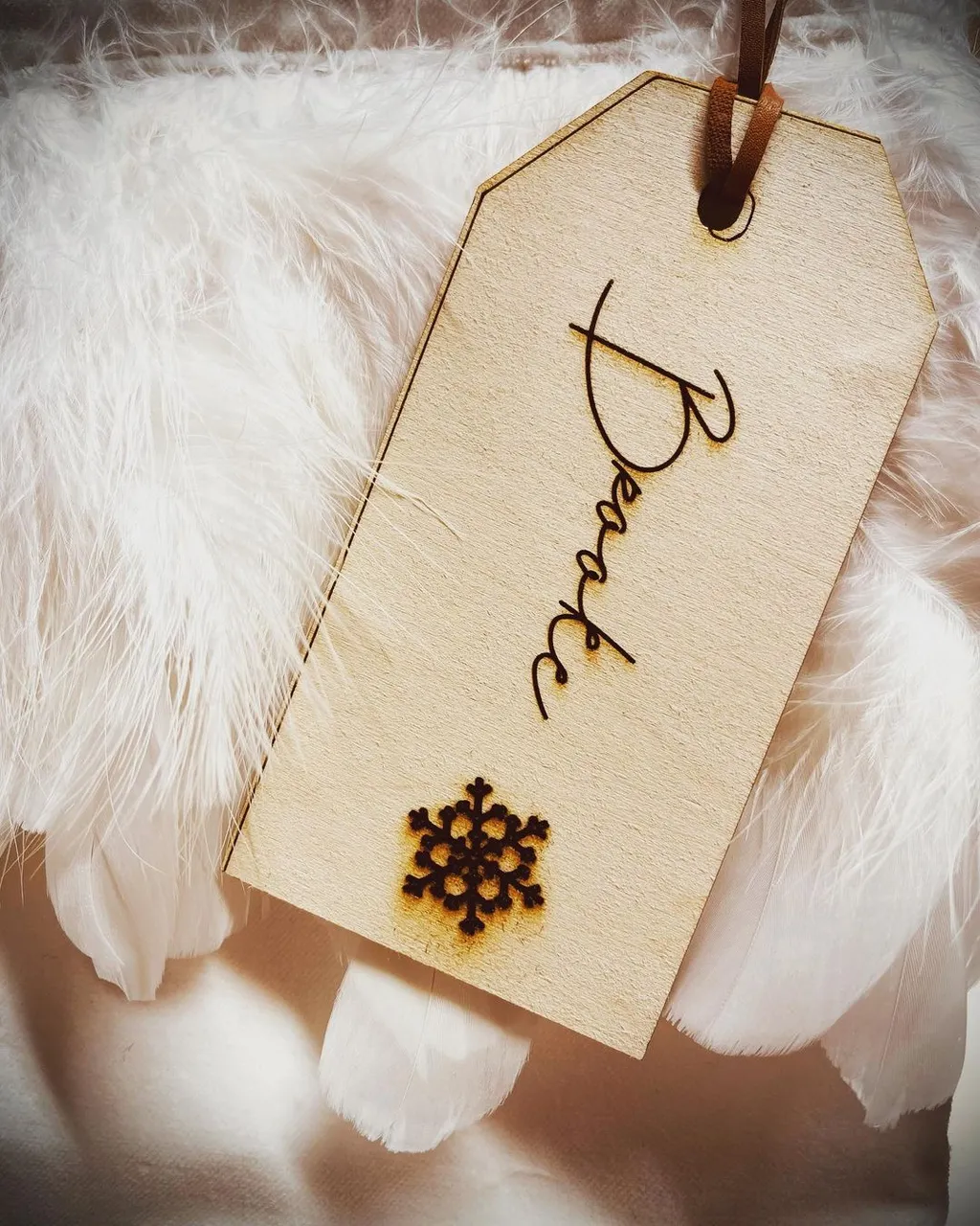 SUEDEKLOTH now offers tags and tree decorations. Completely customizable to you! Order yours today at SUEDEKLOTH.com #christmastree #christmas #tag #gift #christmasdecor