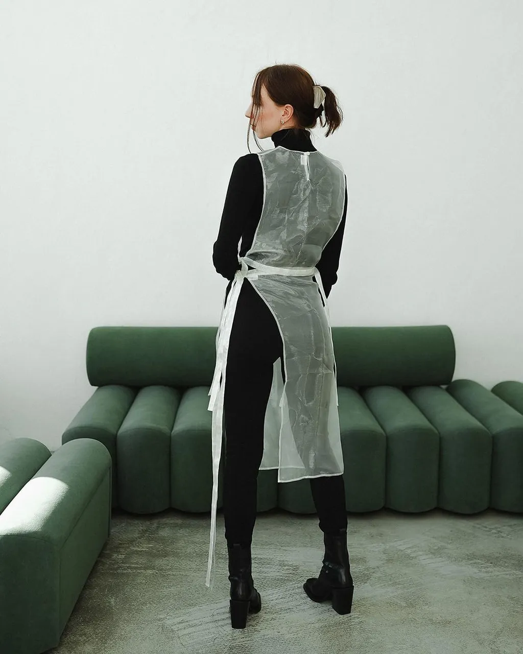 New model in our collection. 
Set of transparent peplum on the belt and vest (top) with embroidery.