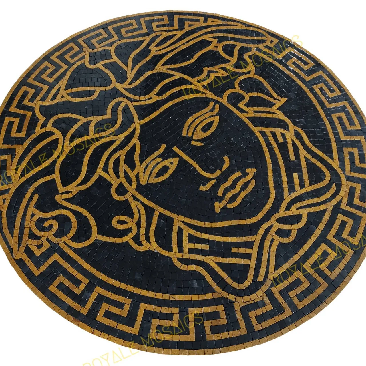 #black #gold #golden #marblemosaic #medusa #logo