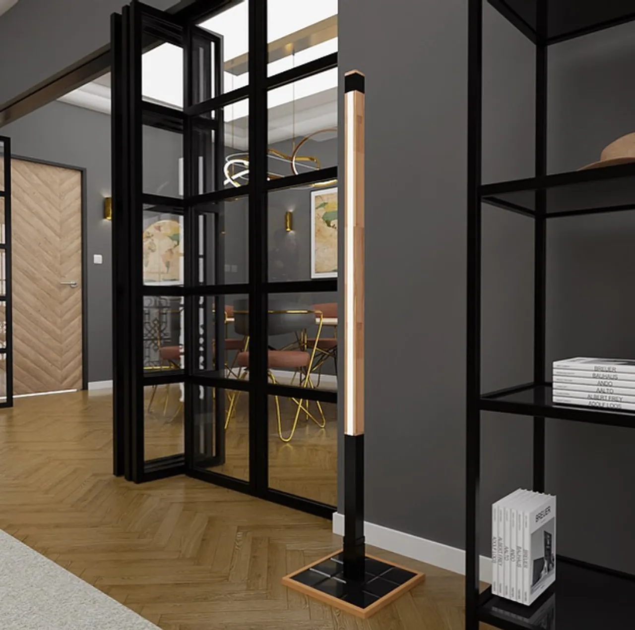 Ahşap ve seramiğin buluşması; Ahşap Minimalist LED Lambader. Yardımların için teşekkürler @borapamir #lighting #lambader #aydinlatma #lightingdesign