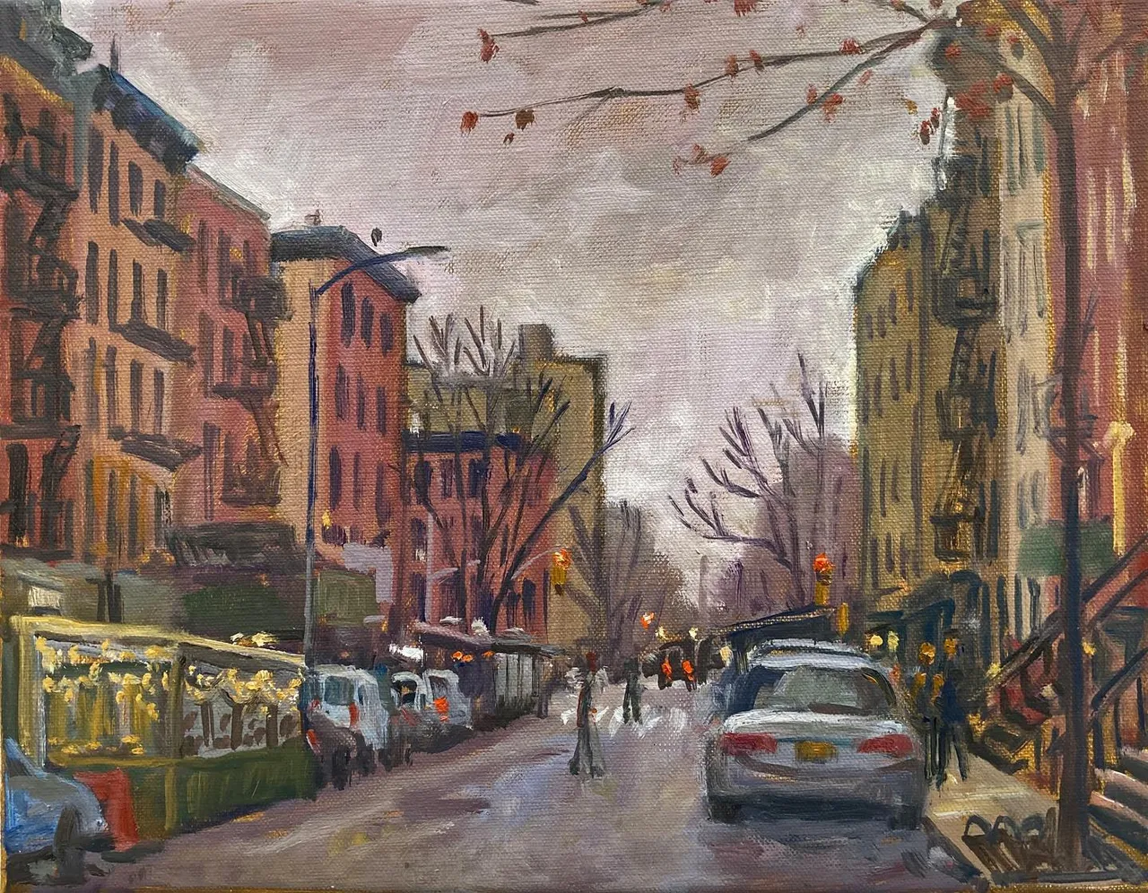 those NYC grays. 6th street and 1st Avenue. 11x14 oil on linen #curryrow #littleukraine #paintingsoftheeastvillage #paintingsofnewyorkcity #nycpleinairpainting #nyctenements #e6thstreet #eastvillageart #pleinaircityscape #cityscapepainting