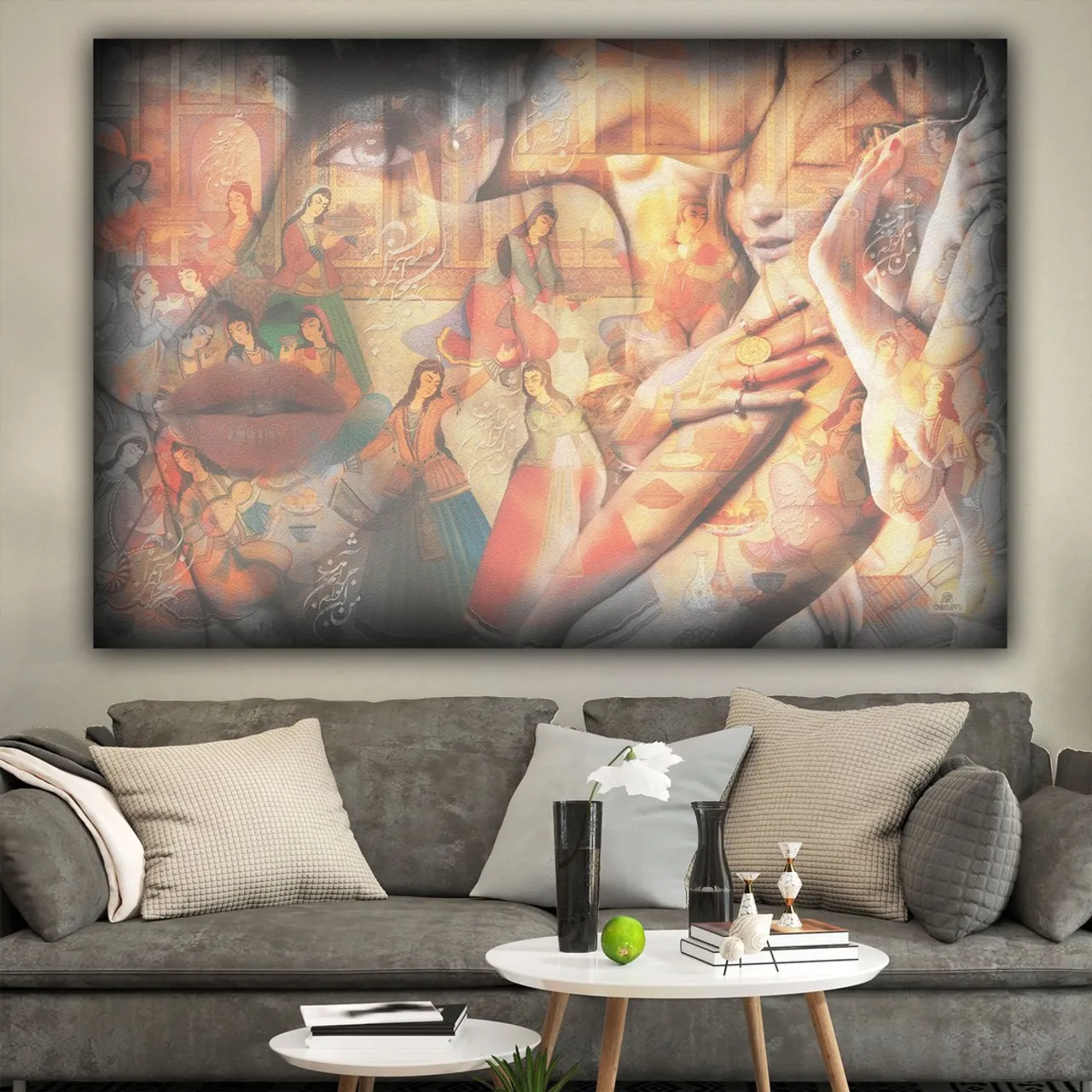 من آن توام مرا به من باز مده
#مولانا

English translation of the poem of #RUMI:
"I belong to you, do not return me to me."

✅Visit our website to view sizes and prices. Link in Bio @oriavi.shop
Calligraphy by: @panahi994

#oriavi #wallart #homedecor #iraniangifts #artwork #modernart #persianart