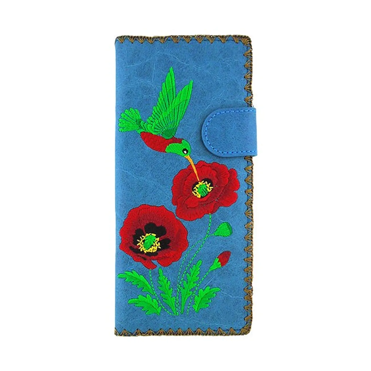From Elma collection for #holiday season 2022 designed by #vegan brand @LAVISHY, this large flat wallet features delightful #hummingbird & #poppy #flower #embroidery motif with #bohemian vibe inspired by a #Ukrainian painting. Made with Eco-friendly vegan materials that are toxic-free, recyclable and biodegradable. It's great for everyday use, also makes a charming #gift idea for family & friends especially for those who celebrate #Ukraine & Ukrainian culture or just love #bird & #flower.