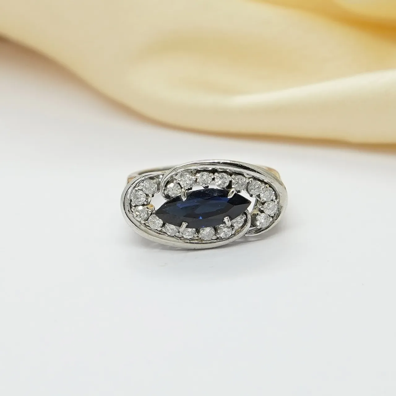natural diamond and natural blue sapphire ring 
please visit
sksonijewels.etsy.com