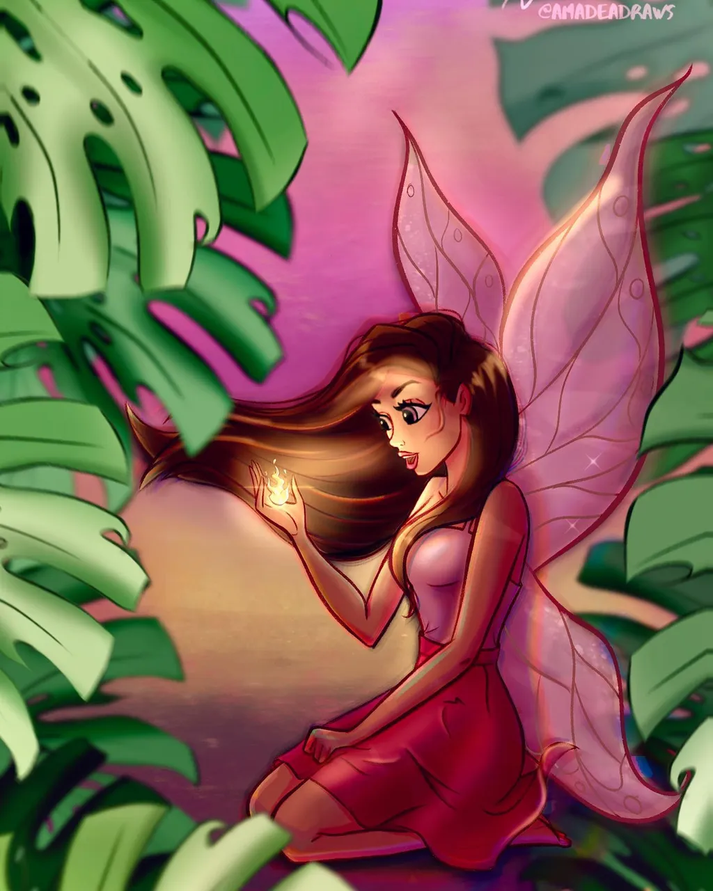 Swipe to see Art Progress On Slide 3! ♥️What was your first digital art piece? I would love to know please comment or message me!😍
.
Guys I totally forgot to post the final artwork for this piece and I am so happy I remembered just now🙈
.
This was a redraw of my very first original digital art piece from one year ago. While we are getting hyped for Mermay, I thought I’d show how much learning and hard work will always pay off. And I cannot wait to redraw this piece again next year👏🏼🔥 
.
🥰Story of how I got started:
I remember so vividly how excited I was to receive my tablet from my husband for Christmas last year and dove right in to make my first piece. 👏🏼
.
💞Of course I immediately got so frustrated because digital Art looks like it’s just erasing layers turning into magical art with a hint. But it’s well.. a lot more than that 🤣
.
I soon learned that it’s gonna take countless hours, frustrations and trying over and over till maybe one day in a million years if I work very hard I will be able to bring my vision to life. 🥰
.
🧚‍♀️Here in my imagination that day a year ago was a fairy, holding a spark in her hand with a magical pink sunset and some fiery torches and palm trees around her on a beach. 🏝 
Well you can see my first shot at it! 🤣 
.
Happy to say that now a year later I am so so amazed and excited how much I grew and learned. 😭🙈 Even then, the learning and the journey is still only beginning but I am so excited to soak up and cherish every single second of it! 💞
.
❣️❣️❣️And you guys are the best for sticking around for every second of it and I feel so incredibly lucky and blessed. Love you guys SO Much!!!! 😭💖💖💖
.
Hope you love the new version! Stick around to see my redraw next year! Hehe 🤪💖✨
.
.
.
.
.
.
.
.
.
.
.
#februfairy #redrawchallenge #redraw #redrawing #fairylandminifee #fairytailedit #disneyfairytaleweddings #disneyfairies #disneychristmas #disneyredraw #disneyprincessbooks #disneyprincess #princesscosplay #drawthisinyourstyle #drawthisinyourstylechallenge #drawthisinyo