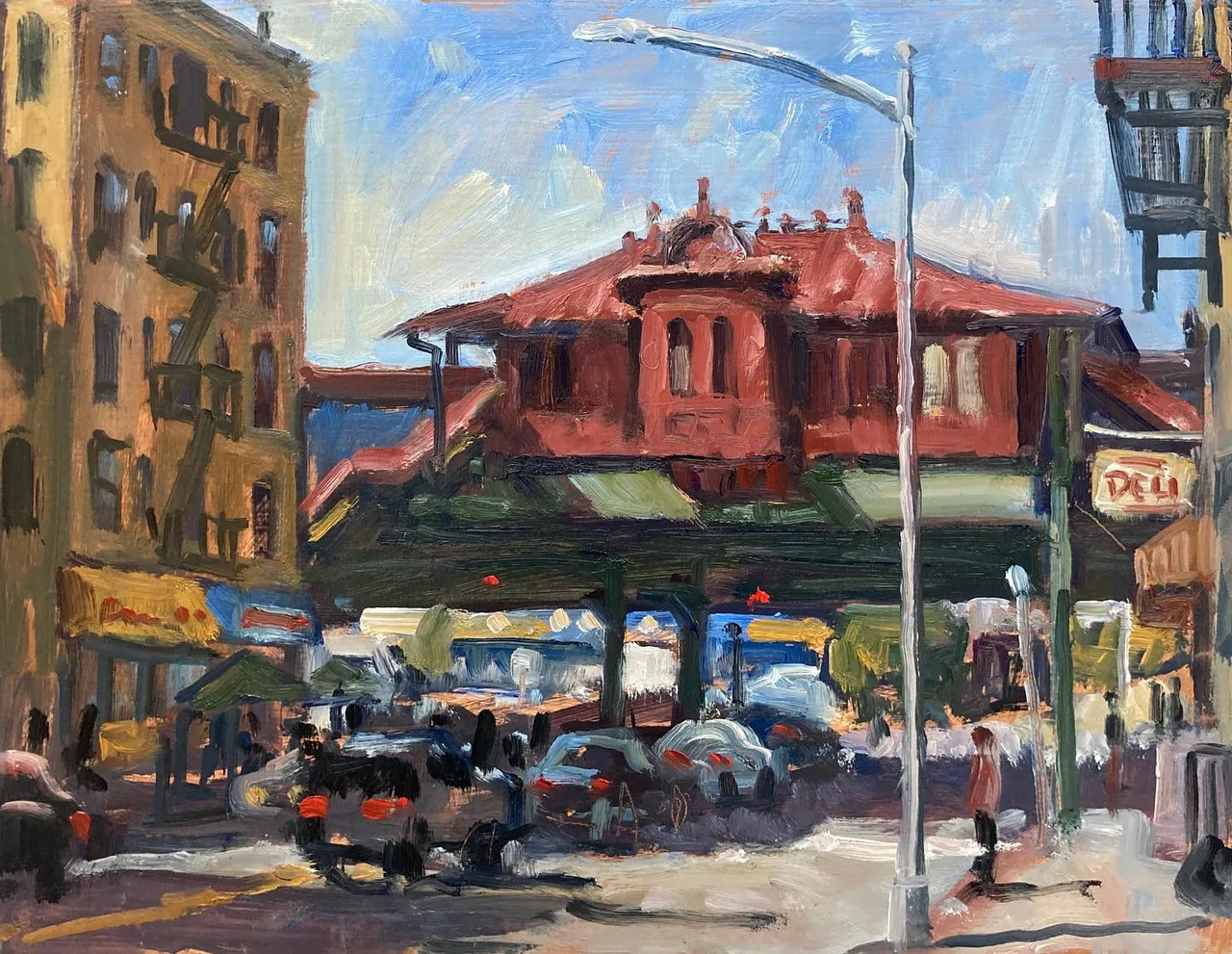 Today in the Bronx, revisiting an old friend at 238th and Broadway. 9x12 oil on panel, sold #paintingsofnyc #paintingsofthebronx #bronxpaintings #bronxpainter#newyorkcityscapepaintings #nycimpressionist #nycpaintings #238thstreetstation #kingsbridgebronx #nycelevatedsubway