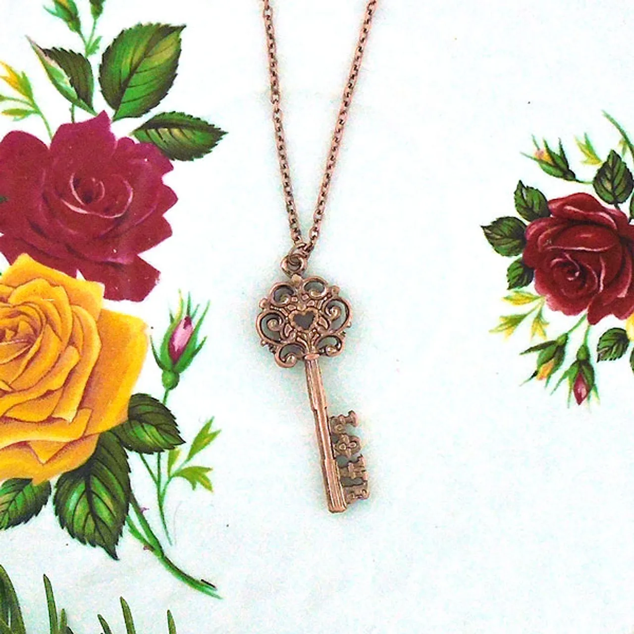 LAVISHY 883-102 vintage style key of love necklace: From Flare collection by LAVISHY, this handmade vintage style key of love pendant necklaces were original designs of LAVISHY. We are quit proud of this design where you place a heart shape in the middle of the top part the key and LOVE at the end of the key. They make great gifts for your loved one.
Base metal: Zinc alloy
Plating: Imitation silver, gold, brass, antique silver & antique gold
Safety: Nickel & lead free, non-allergenic / hypo-allergenic
Measurement:
 -Pendant:  inch /  cm
 -Chain: 18 inch with 2 inch extension chain LAVISHY logo tag
Wholesale available at www.lavishy.com with other unique & fun fashion jewelry for gift shop & boutique buyers. We ship worldwide since 2001.