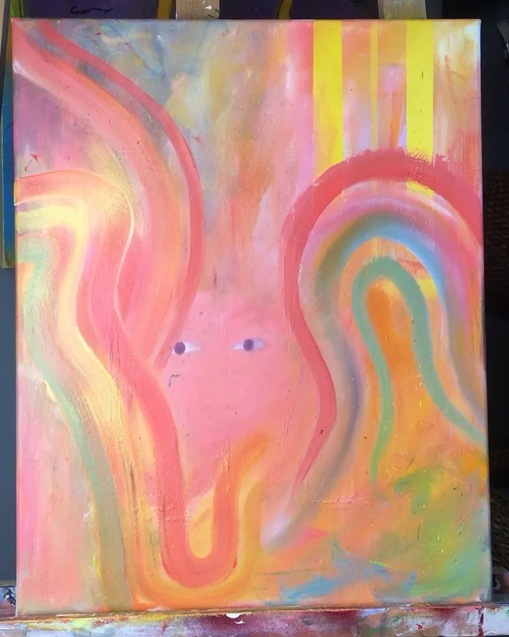 WORK IN PROGRESS 🥰 
I think I’m done with the background, but I need to work more on the face. If you have any suggestions on what I should add on the painting, fell free to comment down below❤️

#cobraoilcolor #abstractart #abstract #abstractartist #abstractpainting #abstractartwork #artistsoninstagram #artist #artistworking #artseller #artsellers #artwork #artdaily @only_women_artists  @abstract_artpost