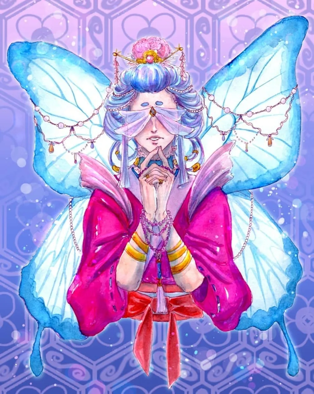 [Psyche]
I redesigned my idea and now it matches my Amor design better. I'll probably work on it a bit more though .w.

I'm going to be more active again! During the last days I've been out of town and on a convention. I'm heading back home and just want to embrace my bunnies and my gf again D:
It has been a lot of fun and I will doing more conventions from now on *×* #meiran_illustration #watercolor #aquarell #illustration #illustrator #zeichnung #deutscheillustratoren #deutschezeichner #germanmangaka #mangaart #deutschemangaka #semirealism #zeichner #イラスト #イラストレーター #水画