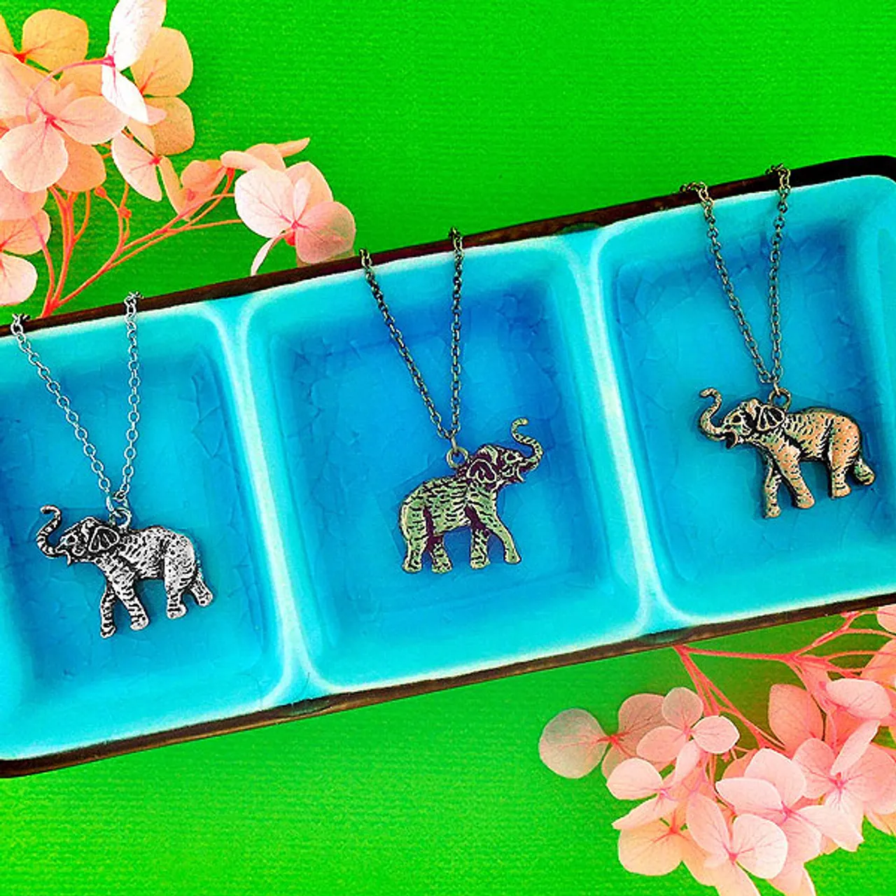 LAVISHY 883-113 reversible vintage style #elephant pendant #necklace: From Flare collection by LAVISHY, this handmade vintage style elephant reversible necklace is unique, fun and very affordable.
Base metal: Zinc alloy
Plating: burnish antique silver, burnish antique gold & copper
Safety: Nickel & lead free, non-allergenic / hypo-allergenic
Special feature: Scratch & tarnish resistant
Measurement:
 Pendant: 2.4 x 2.3 cm / 0.9 X 0.9 inch / 2.4 x 2.3 cm
 Necklace: 18 inch with 2 inch extension
Wholesale available at www.lavishy.com for gift shops, fashion accessories & clothing boutiques in Canada, USA & worldwide.
