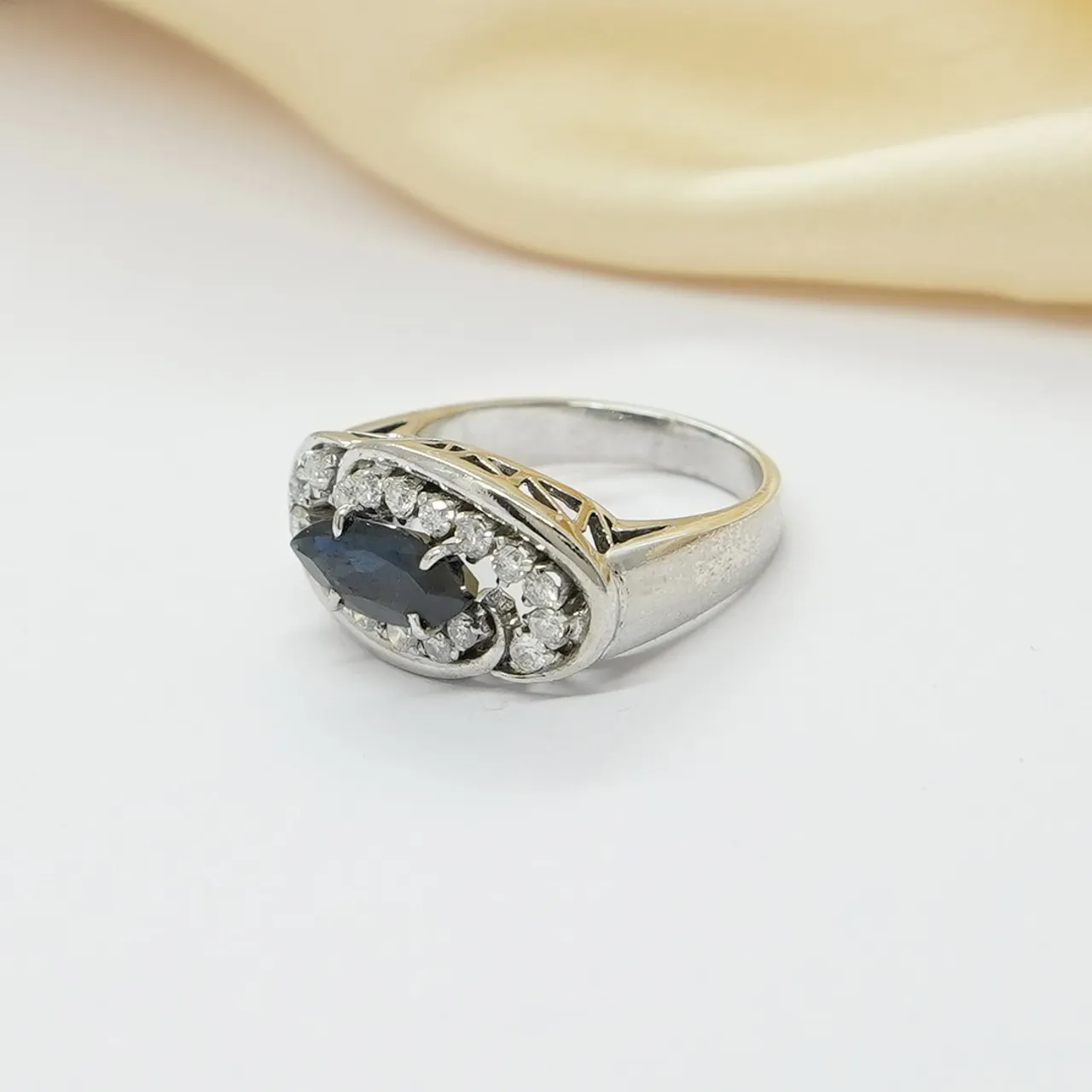 natural diamond and natural blue sapphire ring 
please visit
sksonijewels.etsy.com
