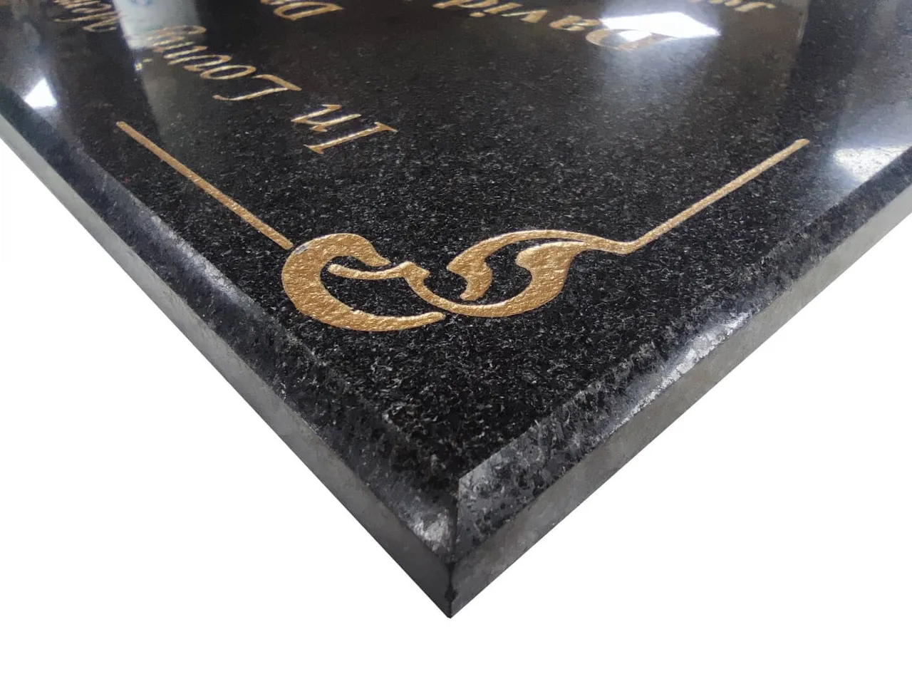#inlovingmemory #gonetobeanangel #memorial #grave #plaque #headstone #golden #black #granite