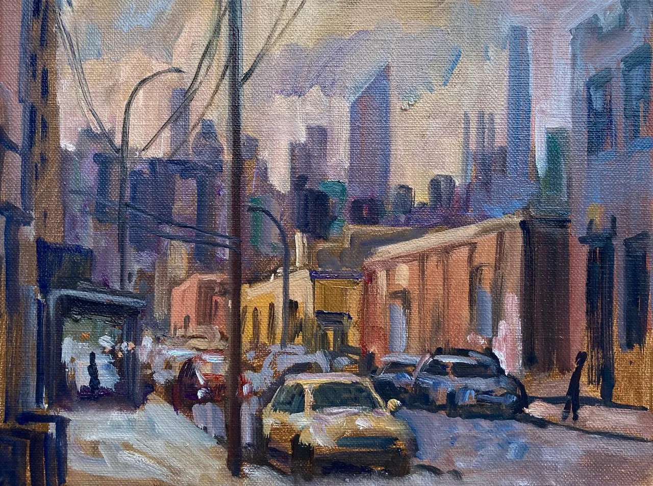 Here’s a quick end of the day sketch from the last place I painted- Long Island City, Queens - and also a better image of my previous post. 8x10 oil on linen, and 18x24 on linen, both available. #nycityscapepainting #paintingsofqueens #paintingsofnyc #longislandcityart #newyorkcityscapepaintings #cityscapepainter #paintingsofnewyorkcity #newyorkcityscapepainter #newyorkcityscapepainting #nycstreetpainter