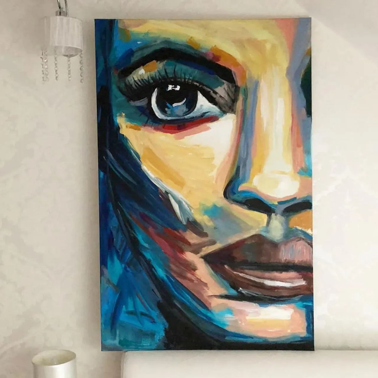👩🏼‍🎨 75x115 cm *SOLD*
 #modernart #acrylicpainting #contemporaryart #artforsell #painting #obrazakrylowy #portret #twarz #face #art #artist #obraznasprzedaż
