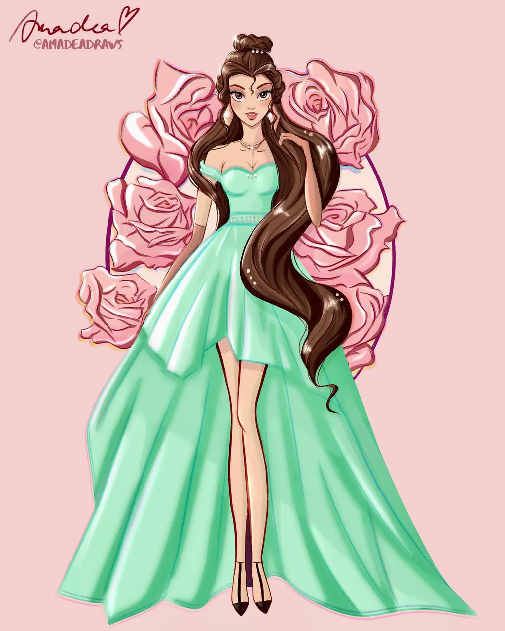 ✨Which dress color is your fav for her? Green, Purple or Black? 🤩
.
Glam Vogue inspired Belle Variation was so much fun to paint for @pinsbywafa 🥰
It took a while till I decided on this pastel green color and isn’t she gorgeous!
.
I have always loved pastel pinks and greens together, they are just so beautiful and mesmerizing. I used to have a pastel green swimsuit and it was my fav to wear at our Lake House in Hungary. I kinda want it back now so I can wear it in Hawaii!🤣
.
Original pin design is on slide 4! Which one is your favorite?
.
.
.
.
.
.
.
.
.
.
.
.
.
.
#belle #draweveryday #drawingchallenge #disneybelle #artcommunity #artistsupport #drawinyourstyle #disneyart #artistsupportingartists #disneychristmas #dtiyschallenge #disneyprincesses #artistsupport #artistsupportingartist #digitalart #digitalartworks #loungefly #disneyworld #disneyland #artistsoninstagram #disneyfan #drawingcontest #instaart #instaartist #artcommissions #artistsupportartists #artistcommunity #princessart @disneywordmylove @disney.arts @disneyfans_1 @thedisneyprincesses @your_art_supporter #loungefly #loungeflydisney #beautyandstyle