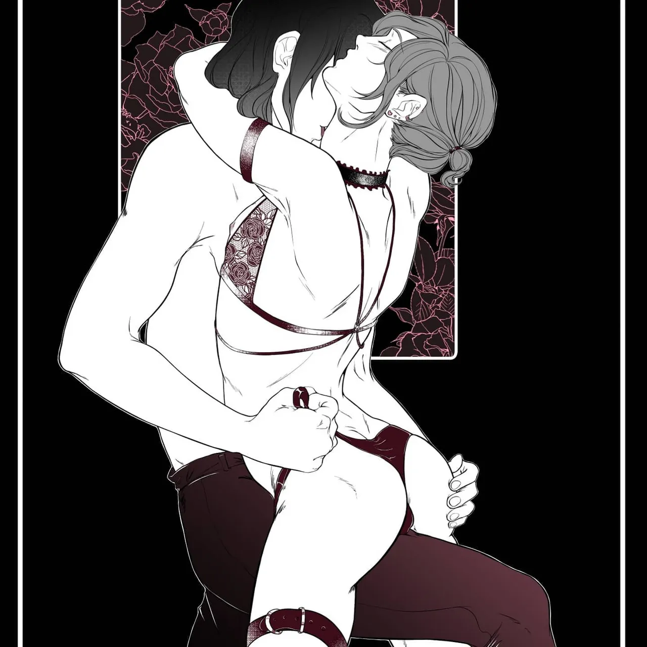 [KiNKtober - Day 17 - Lace/Leather]
I decided to add a bit of colour to break up with the only black and white.
Red is such a sensual colour ⚘
.
The next pieces will be less tame - let's see how well it goes with the new policies x3
🍓Check out my Patreon for the high resolution image, the full-screen timelapse and all my uncensored [🍑☆🍆] art -》 Link in bio🍓
.
#edmeirankink #kinktober2020 #artober2020 #drawingchallenge2020 #lace #yaoi #germanillustrator #mangaartwork #mangaboy #boyslove #deutschemangaka #deutschekünstler #digitalillustration #digitalart #love #イラストレーター #イラスト #bishounen #bl #やおい #イラストレーション #腐女子