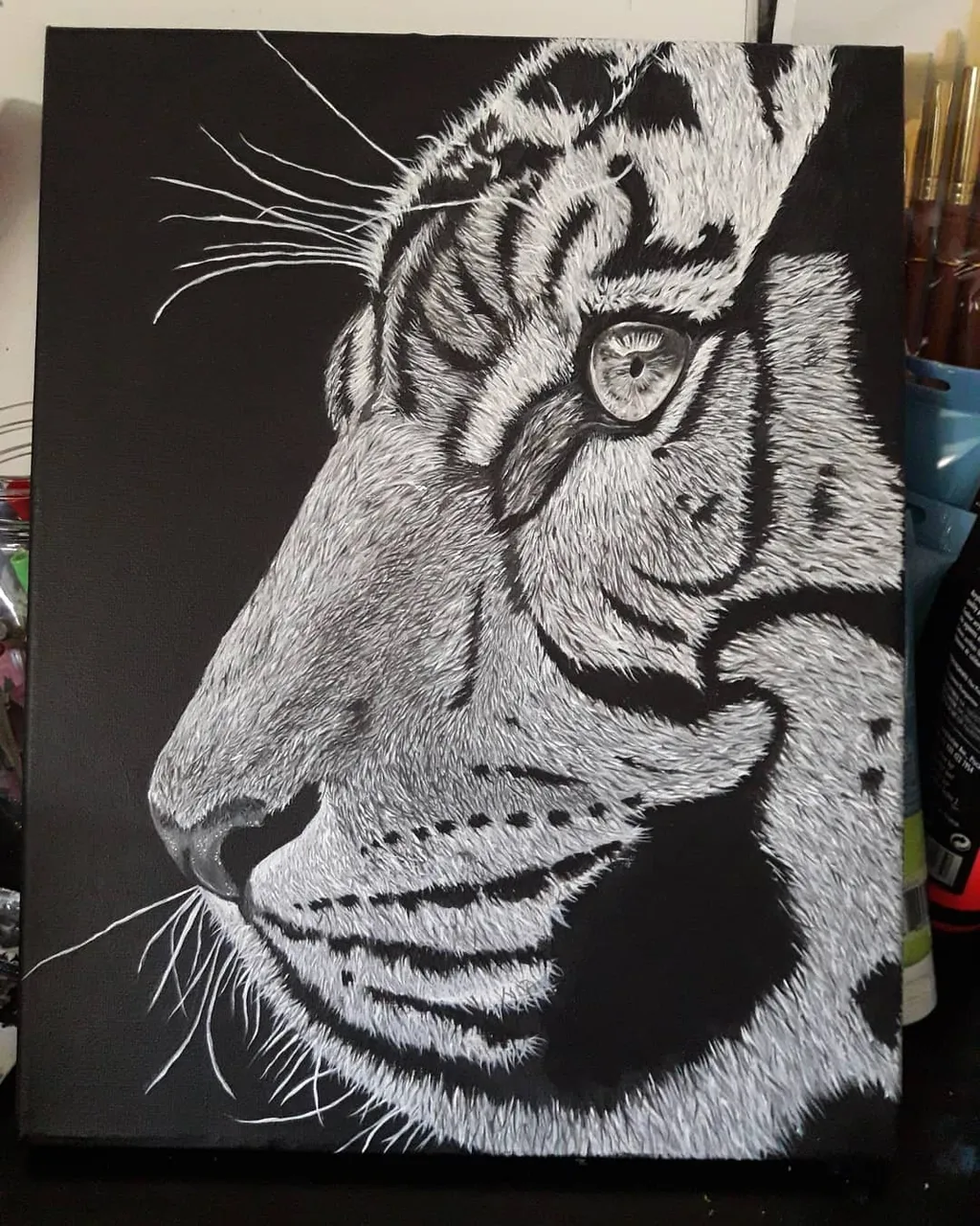Acrylic painting 14 x 11🖤
.
.
.
#painting #acrylicpainting #acrylic #tiger #wildlife #blackandwhite #blackandwhitepainting #art #artoftheday #artist #artistsoninstagram