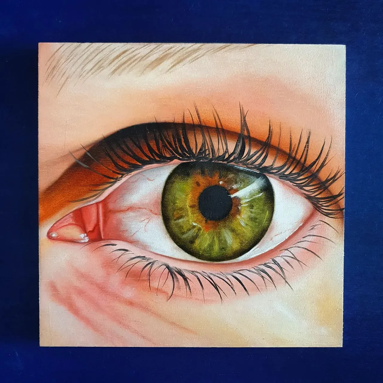 Eye: Ingeborg Stevens
We've opened our eyes
Oil on wood
20x20cm

Story of Ingeborg:

Eyes, the mirrors of the soul.

We can close our eyes to everything that is going on in this world.
But when we really dare to look, inside and outside ourselves, we see so much.
We see what is beautiful. We see what is not beautiful.
We see what really IS. Who we really ARE.
When we open our eyes wide. They dare to aim outwards and inwards.

We see Yin and Yang. We see light and we see dark.
And that everything on Earth is dual. And what needs healing.
The real goal is to fix our gaze on the heavens.
Bringing down to earth what we see and experience there. The light and the love.
With our feet firmly on the ground.

So that all light can shine on the dark and we can experience heaven on earth.
Inside and outside ourselves.
Let us really see ourselves and also the other, with soft eyes. And with the eyes of the heart.
With open eyes and open heart. Radiant and uninhibited and full of surrender and trust as the eyes of our children, our future.

Soft, light, loving, true power. That what we really are.
Our soul, reflected in our eyes.

Eyes, mirrors, awake and open, so confrontational...but so pure, so real and true.......

Love,
Ingeborg XXX

More information about this art project or interested in participating 👇🏼
https://www.debbievervoort.com/project-info