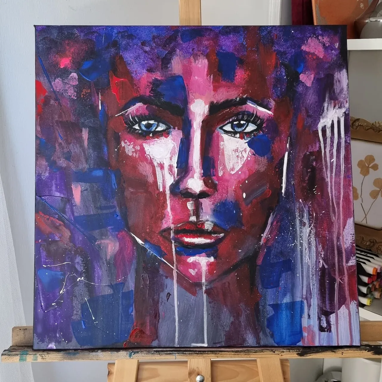 SOLD #abstractart #facepainting #modernart #modernpainting #artistoninstagram #art #selfmadeartist #femaleartist #obraz #obrazabstrakcyjny #artforsale #artinspiration #colorfulart #KhanomiArt