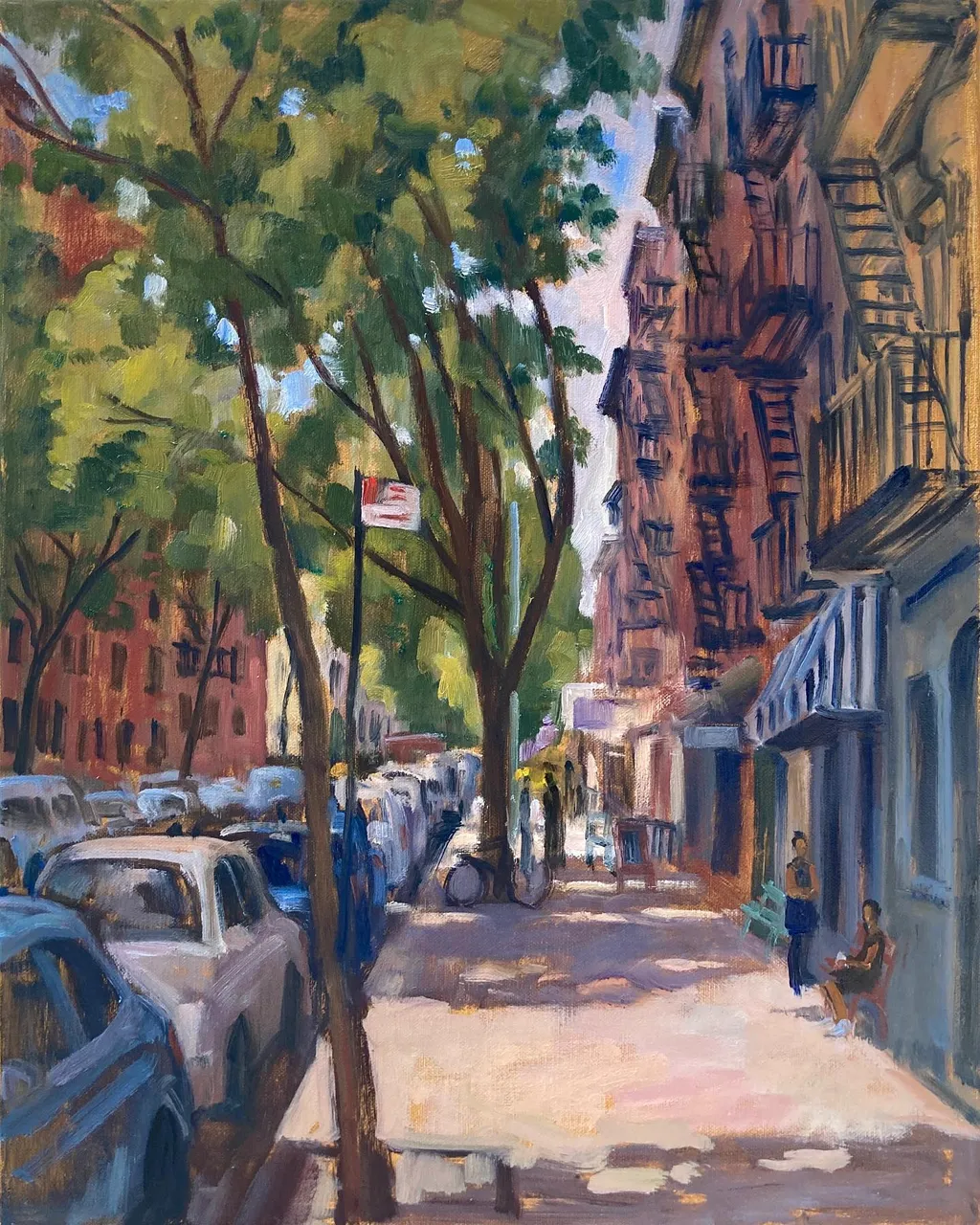 Today I was back in my favorite NYC neighborhood, painting on one of my favorite streets- East 10th between 1st and A. I worked on these 3 from 930 am till about 6. Now I am going to pass out, thank you very much. 16x20s on linen. #paintingsoftheeastvillage #paintingsofnewyorkcity #e10thstnyc #pleinaircityscapepainting #newyorkcityscapepaintings #newyorkcityscapepainter #eastvillagepaintings #eastvillagepainter #eastvillageart