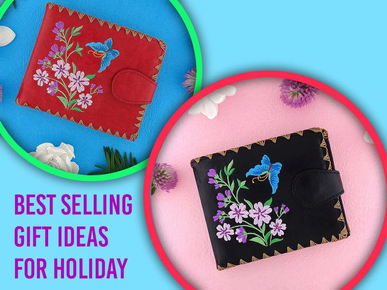 One of @lavishyboutique best selling #holiday #giftideas that are #unique #beautiful #ecofriendly & #affordable at the same time feature #japanese #art inspired #cherryblossom & #butterfly #embroidery motif at https://lavishy.ca/collections/cherry-blossom-gift-ideas/products/lavishy-embroidered-cherry-blossom-flower-and-butterfly-vegan-medium-wallet-for-women-97-216