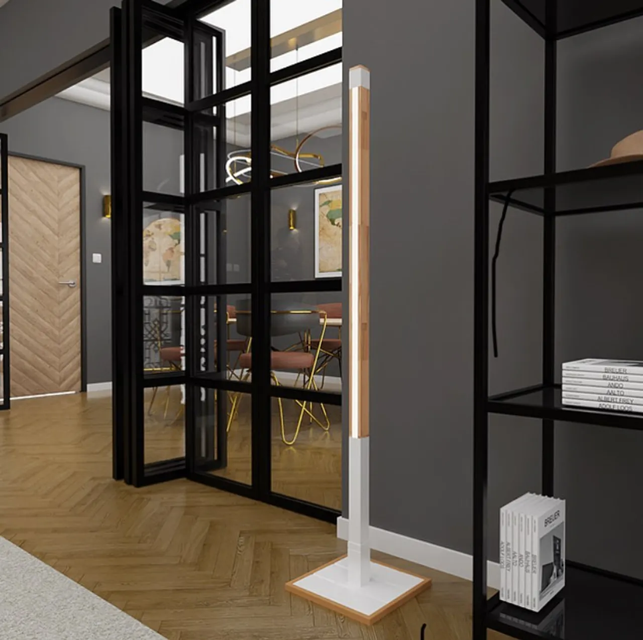 Ahşap ve seramiğin buluşması; Ahşap Minimalist LED Lambader. Yardımların için teşekkürler @borapamir #lighting #lambader #aydinlatma #lightingdesign