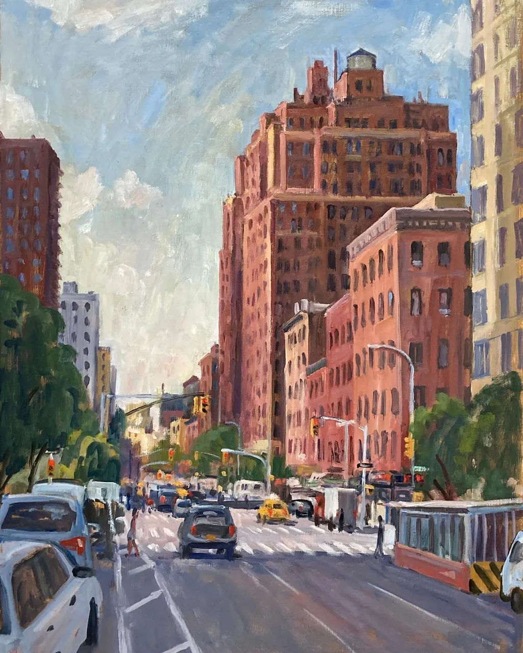 Returned to Chelsea to work on a large painting, looking south on 9th Avenue from 26th street. It’s been a productive week of cityscape painting, thanks to my wife for enabling her street crazy husband. 18x24 oil on linen, available #newyorkstreetcrazy #newyorkstreetpainting #pleinaircityscape #paintingsofnyc #paintingsofchelsea #londonterracegardens #9thavenyc