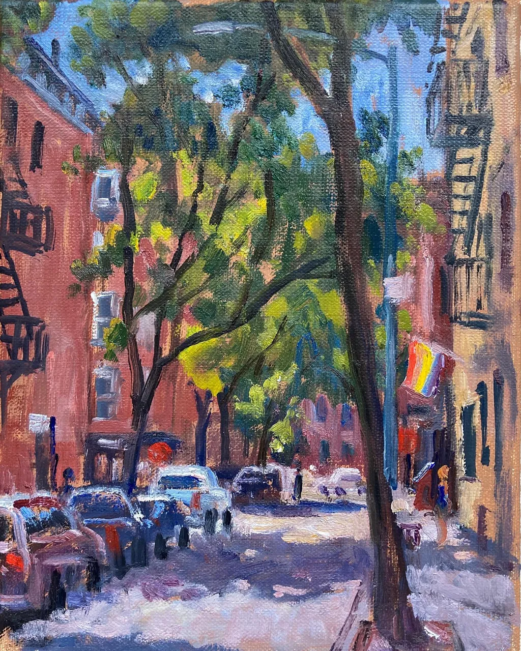 East Village/ West Village. 2 small oils from today, both enjoyable in their way. 8x10s on linen #paintingsoftheeastvillage #paintingsofgreenwichvillage #eastvillagepainter #greenwichvillagepainting #eastvillagepaintings #eastvillagepainter #eastvillageart