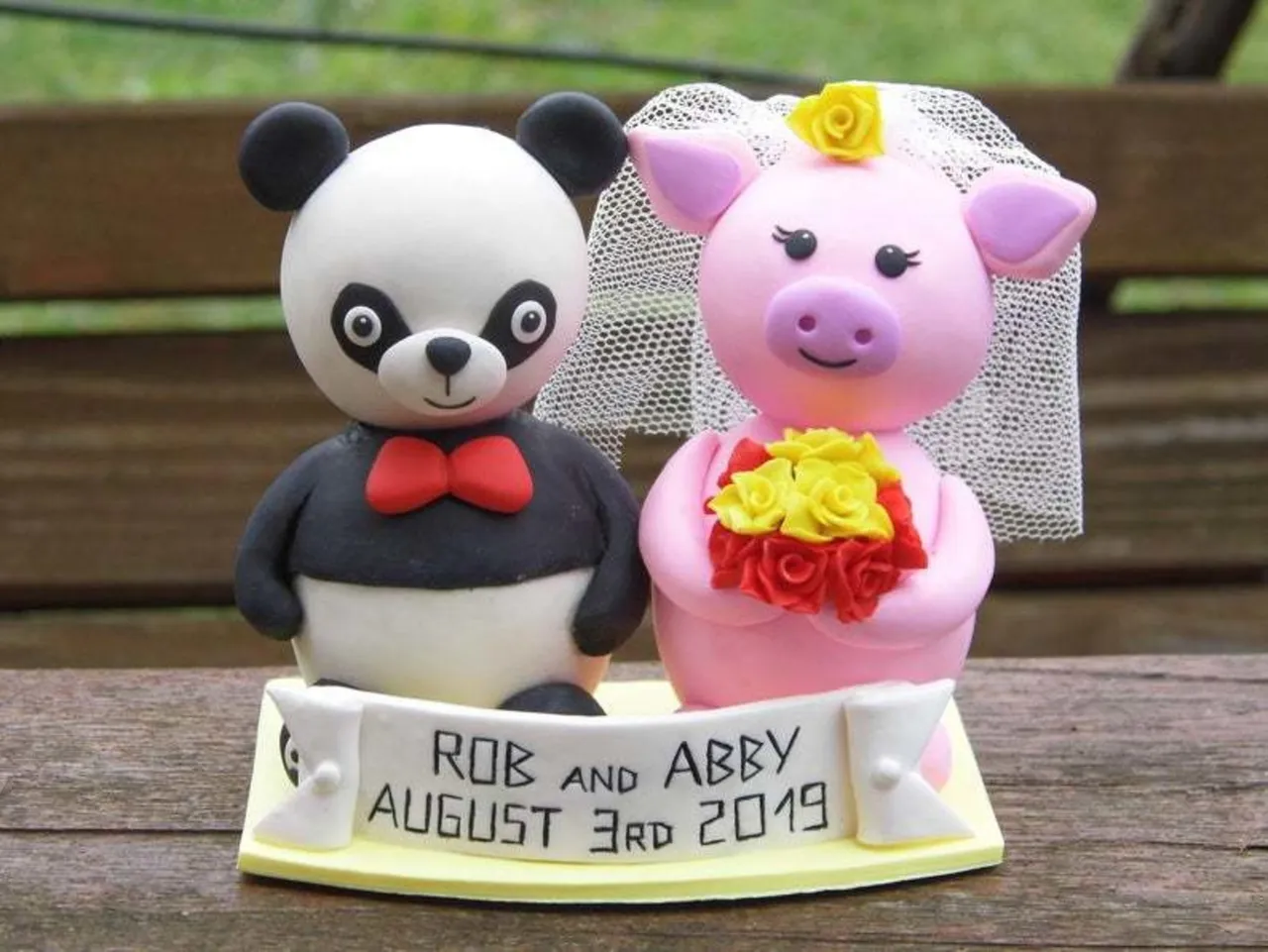 By receiving custom orders, my customers remind me of how imagination has no limits.
Piggie the bride, and panda the groom make the perfect couple together. 😀
Give me an idea and I will create something even better that you could wish for. 
You will find my shop as always in bio 😉👉👉
#wedding #weddingdecor #weddingcake #cake #cakes #caketopper #cakedecorating #cakestyle #cakedecoration #loveanimals #animals #pig #panda #weddingcaketopper #weddinggift #gifts #personalized #personalizedgift #etsy #etsyshop #polymerclay #creation #animalcaketopper #farmanimals
