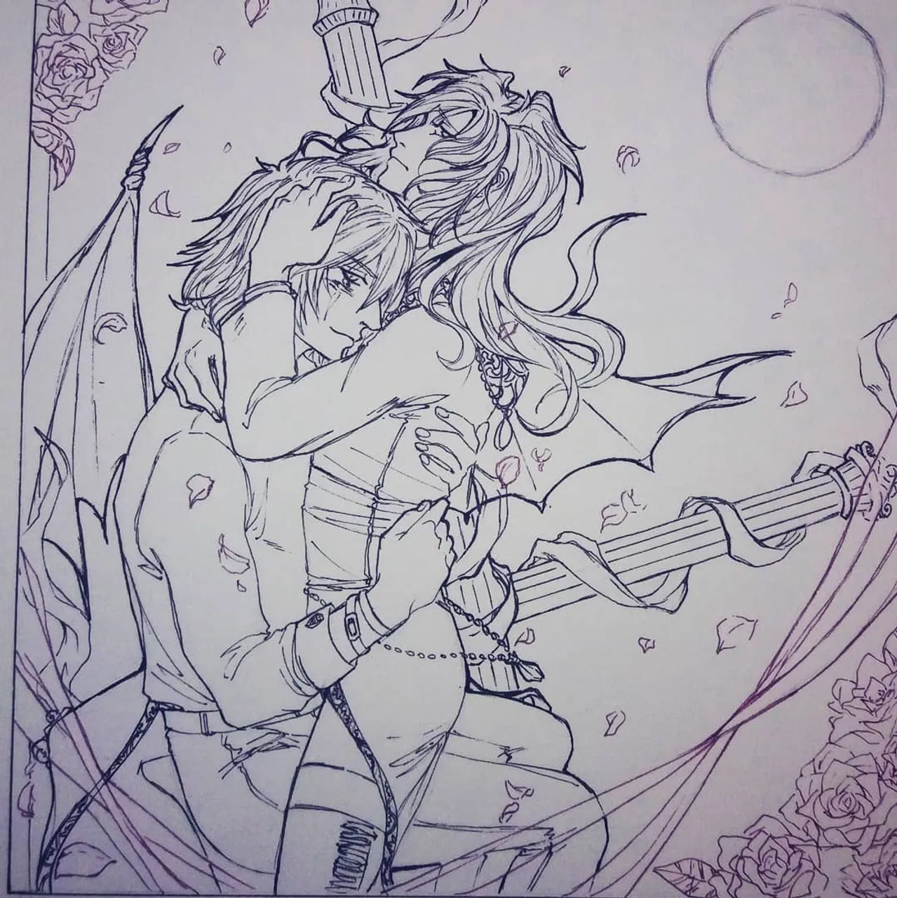 [Incubus - WIP]
I'm trying something new atm in general .w.'
I really like the piece so far (but afraid I've already overworked the background with watercolors...)
.
This is for a fanfiction my gf wrote - it's about Bakura who becomes infatuated with an Incubus, which doesn't go that well... (It's only in German though >< )
You can find it on AO3 (search for 'Inflexus' .w.)
I've been wanting to draw something for it for month now so I'm happy that I was finally able to start .w.V
.
.
#shounenai #boyslove #lineart #wip #bishounen #ygo #bakura #yamibakura #thiefkingbakura
#incubus #イラスト#遊戯王 #バクラ #少年愛 #wip #sketchbook #mangaart