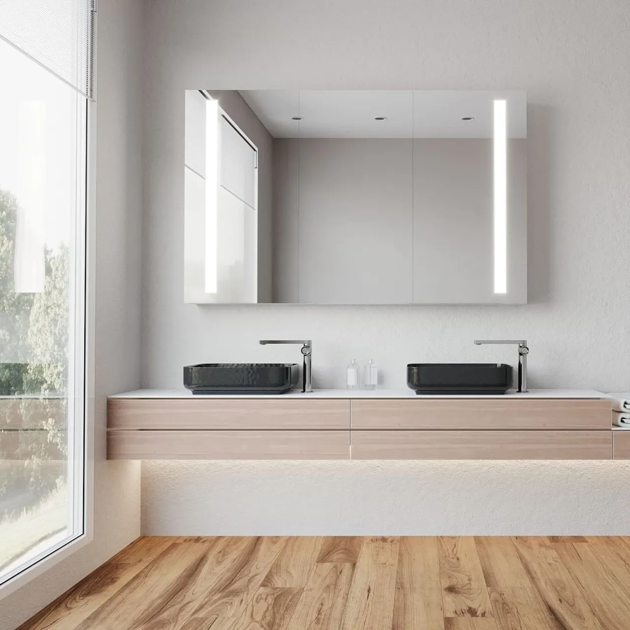 Spiegelschrank beleuchtet nach Maß konfigurieren! Im Badezimmer braucht man sehr viel Stauraum. Pflegeprodukte sollten immer schnell griffbereit sein und daher ist ein Spiegelschrank unersetzlich. Allgemein bieten Badezimmer generell wenig Platz, durch einen Spiegelschrank erweitert man seinen Stauraum. Spiegelschränke sind hier die am häufigsten benutzte Lösung für dieses Problem. #spiegelschrank badezimmer #spiegelschrank mit beleuchtung #ikea spiegelschrank #badezimmer spiegelschrank #spiegelschrank bad #badezimmerschrank