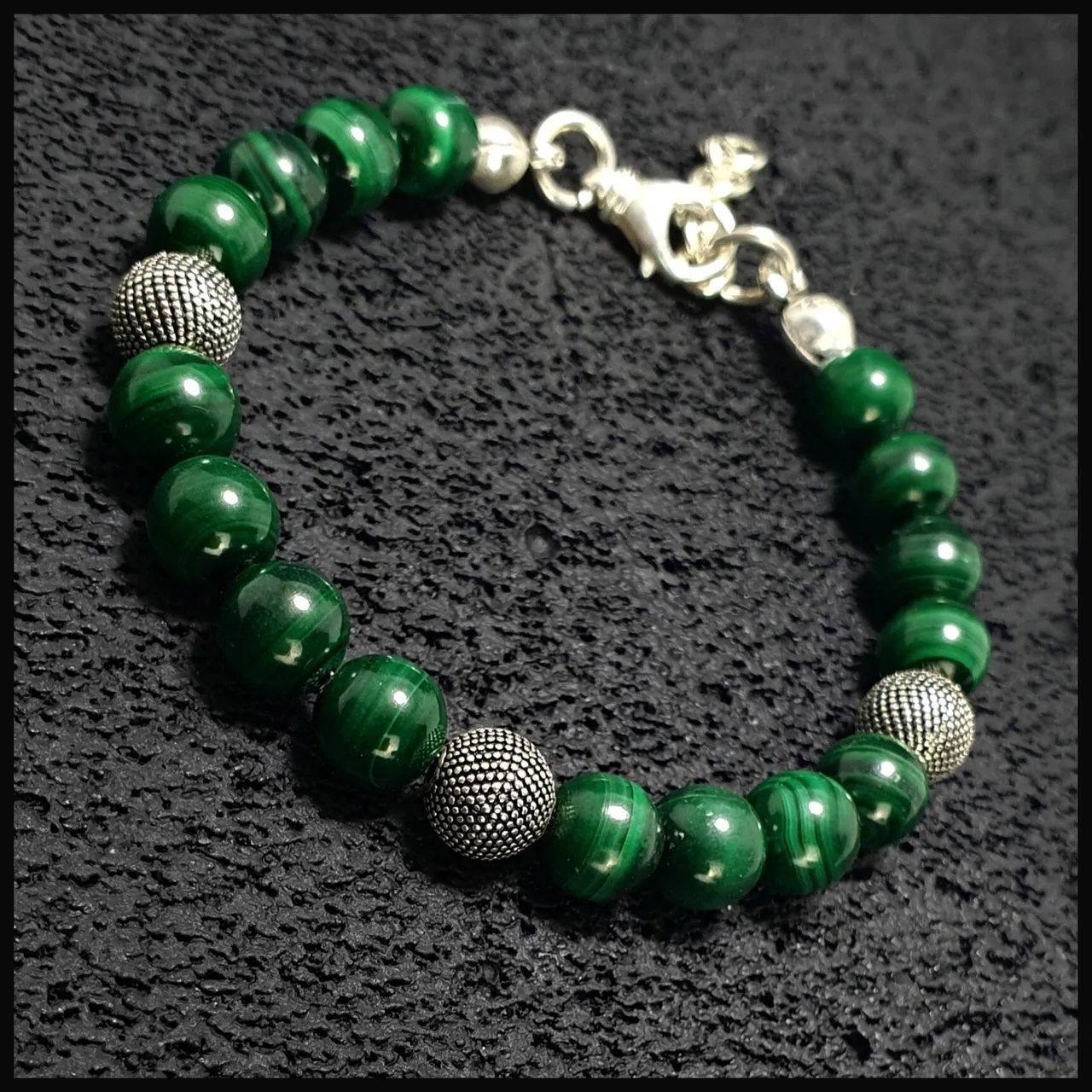 NATURAL MALACHITE BRACELET WITH SOLID SILVER ACCESSORIZE
Handmade Natural Gemstone Jewelry

All our design prepares according to your given size with love.

Please visit our esty shop for order;
https://www.etsy.com/shop/SevenArtJewelry

#etsy#handmadejewelry#sevenartjewelry#etsysuccess#etsyshop#etsymarket#uniquedesign#qualityworkmanship#qualitystone#solidsilver#silverbracelet#greenbeads@sevenartjewelry @etsysuccess