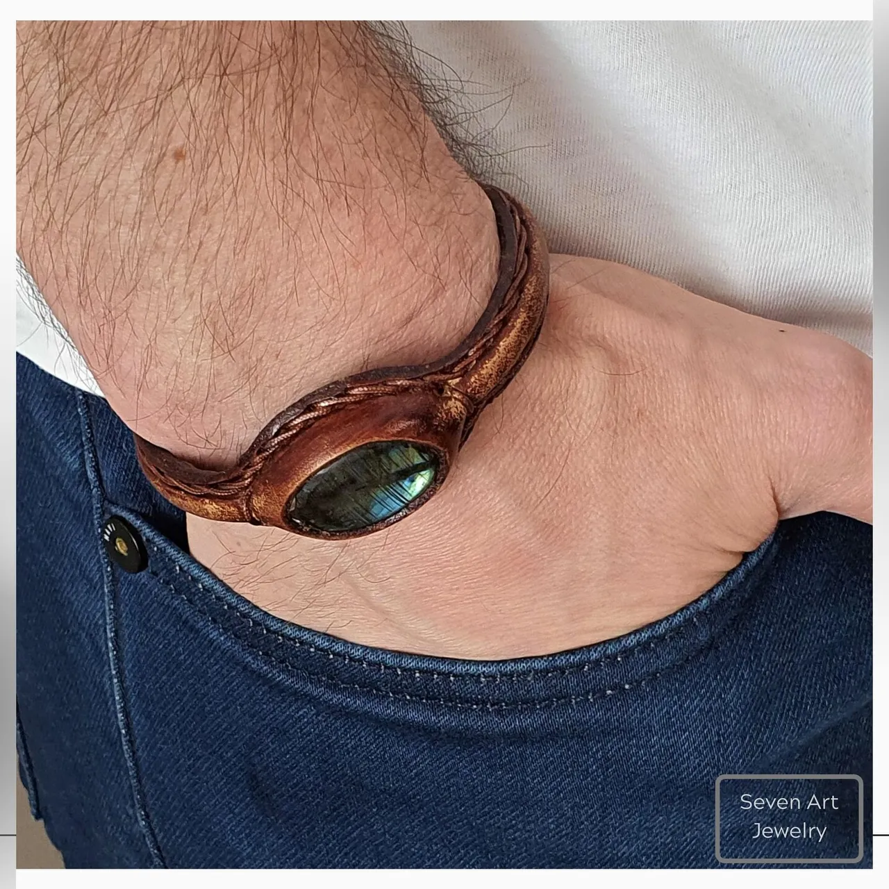 GENUINE LEATHER CUFF WITH NATURAL GEMSTONE
Handmade Natural Gemstone Jewelry

All our design prepares according to your given size with love.

Please visit our #esty shop for order;
https://www.etsy.com/shop/SevenArtJewelry

#etsy#hematitestone#handmadejewelry#sevenartjewelry#etsysuccess#etsyshop#etsymarket#uniquedesign#qualityworkmanship#qualitystone#leather#leathercuff#agate#tigerseye#labradorite#genuineleather