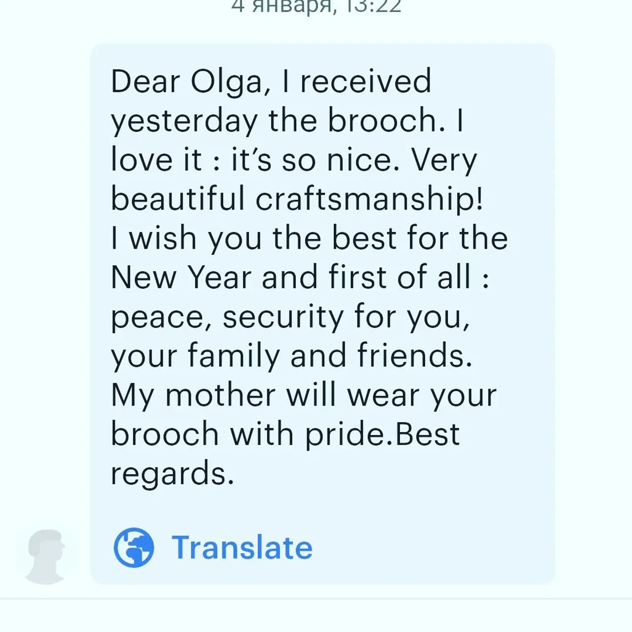 Thank you for such kind words.