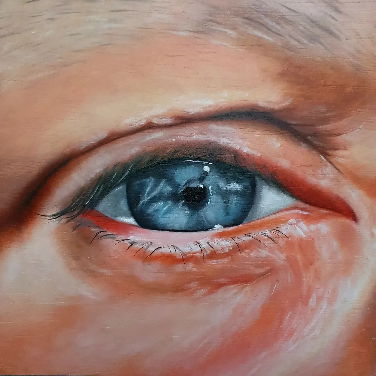 Eye: Judith Frikkee
We've opened our eyes
Oil on wood
20x20cm
Story of Judith:
2020
In 2020, I woke up to the fact that what we see in the news is not real, in fact, all the news, but only what some people want us to see and want us to know.
When covid19 broke out in the Netherlands, I was afraid. I knew from the start that I wasn’t going for the jab. I have had too much trouble with my health ,and I knew that pumping harmful chemicals into my body was not a good idea. Furthermore, the ‘vaccine’ hadn’t been properly tested so it was not something I trusted.
I started to look for hopeful stories on Facebook and I discovered that those stories were being filtered out ,and this news was being censored. I discovered that alternative media was telling a completely different story from the narrative we were hearing in the mainstream media.
I started to focus on myself with meditation and making new meaningful connections. Now I believe there is so much strength in ourselves, healing power, so much love and all we need to do is spread it. We have been kept very small for many many years but that is not who we are. We are powerful. We are beautiful. Together we can create a new world.
More information about this art project, buying your eye or interested in participating 👇🏼
https://www.debbievervoort.com/project-info