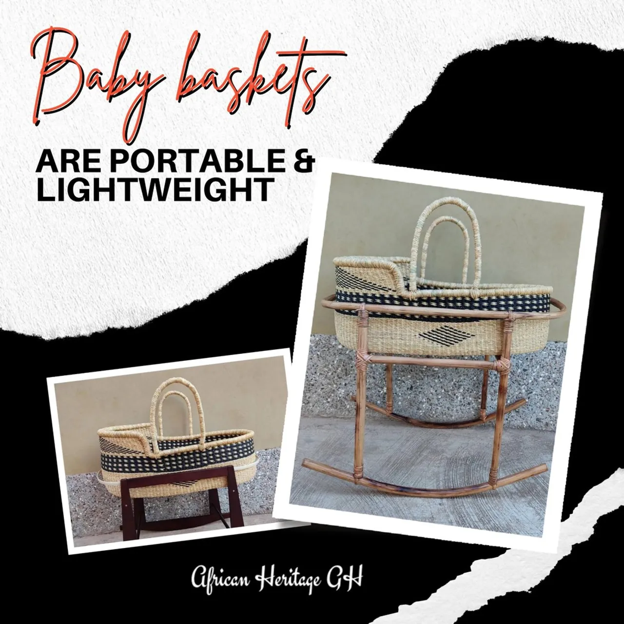 With your newborn spending plenty of time asleep, you may wish to have them with you while you go about your day. Wherever you are, your baby basket can come with you thanks to its lightweight and portable nature - so it’s a great option for daytime naps as well as nighttime sleeping! The handles make them easy to carry around the house or while out and about, while remaining strong and secure thanks to their expert craftsmanship. 
----
🌐 www.africanheritagegh.com
.
.
.
.
#africanheritage #basketstand #homeofquality #africanbasket #bags #sheabutter #allnatural #naturalproducts #handmadeproducts #highquality #bestcustomerservice #unique #safechoice #smartchoice #greatgifts #greatqualityproducts #competitiveprices