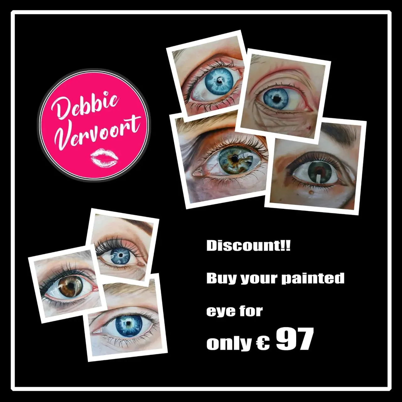 I can paint all eyes 👀

Send a sharp close-up photo of your eye to info@debbievervoort.com

❤️ 🙏🏼 🎨