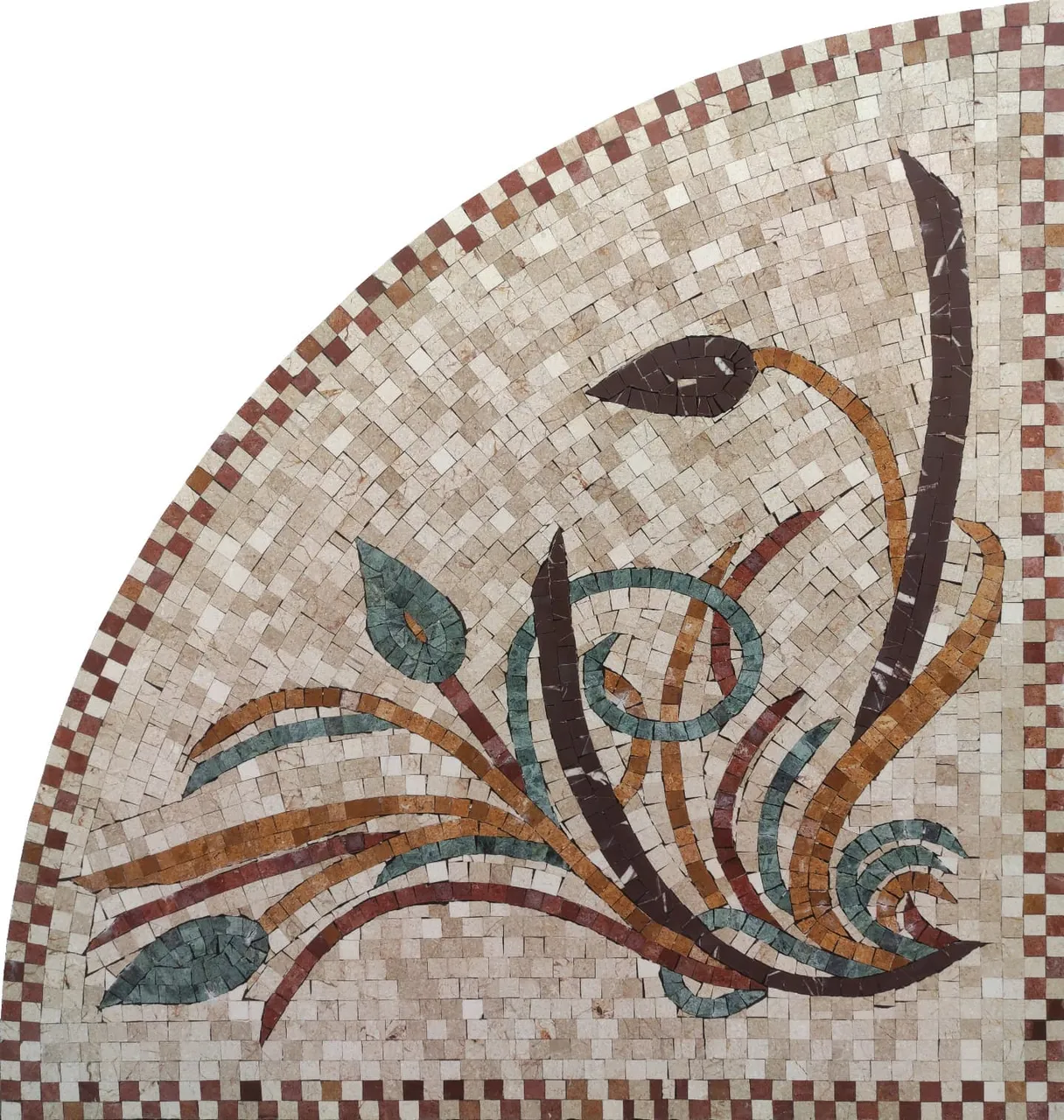 #Long #leaves #corner #marble #mosaic