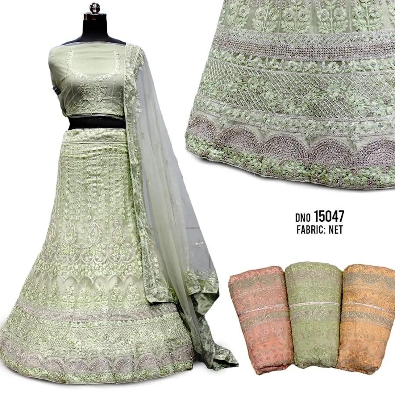 #lehenga #lehengadesign #lehengacollection #weddinglehenga #receptionlehenga #engagementlehenga #girlishlehenga #bridesmaidlehenga #green&silverlehenga