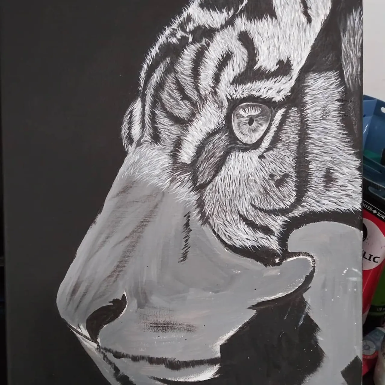 Acrylic painting 14 x 11🖤
.
.
.
#painting #acrylicpainting #acrylic #tiger #wildlife #blackandwhite #blackandwhitepainting #art #artoftheday #artist #artistsoninstagram