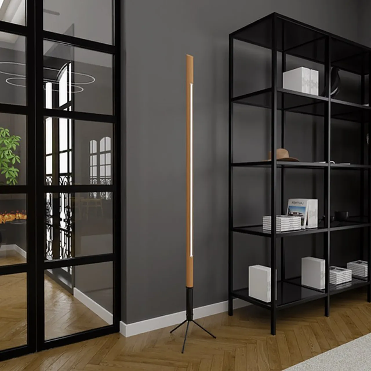 Ahşap Silindir LED Lambader. Metal ayakları ve minimal çizgileriyle evinize çok yakışacak #lambader #floorlamps #lighting