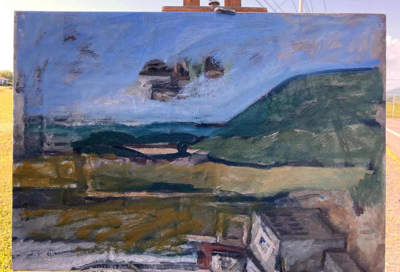 Yesterday I said goodbye to an old studio interior, and hello to this landscape from rt 7 in Williamstown. Painting over old stuff is part of the process. Nothing to see here… 12x18 oil on linen, available #paintingsoftheberkshires #berkshirespleinair #northernberkshires #berkshiresfineart