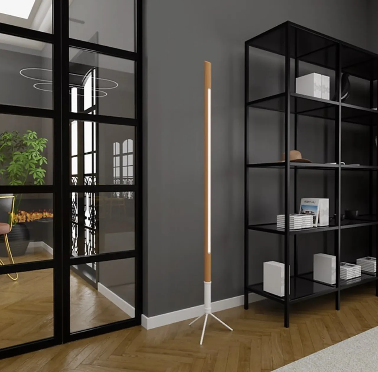 Minimalist çizgilere sahip uzaktan kumandalı LED lambader… #lambader #lambadermodelleri #lighting #lightingdesign