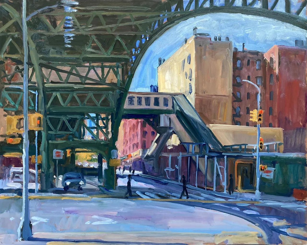 Got to paint with my good friend @frcurran under the magnificent W 125th street subway station in Harlem. Off to a good start, will work it a little more in the studio. 16x20 oil on panel, available #newyorkart #newyorkartist #harlemnyc #oldnewyork #oldnyc #newyorkfineart #urbanpleinair #thorwickstrom #manhattanville #paintingsofharlem #paintingsofnyc #w125thstreet #125thstreetsubwaystation #elevatedsubwaystations #pleinairnyc #pleinaircityscapepainting