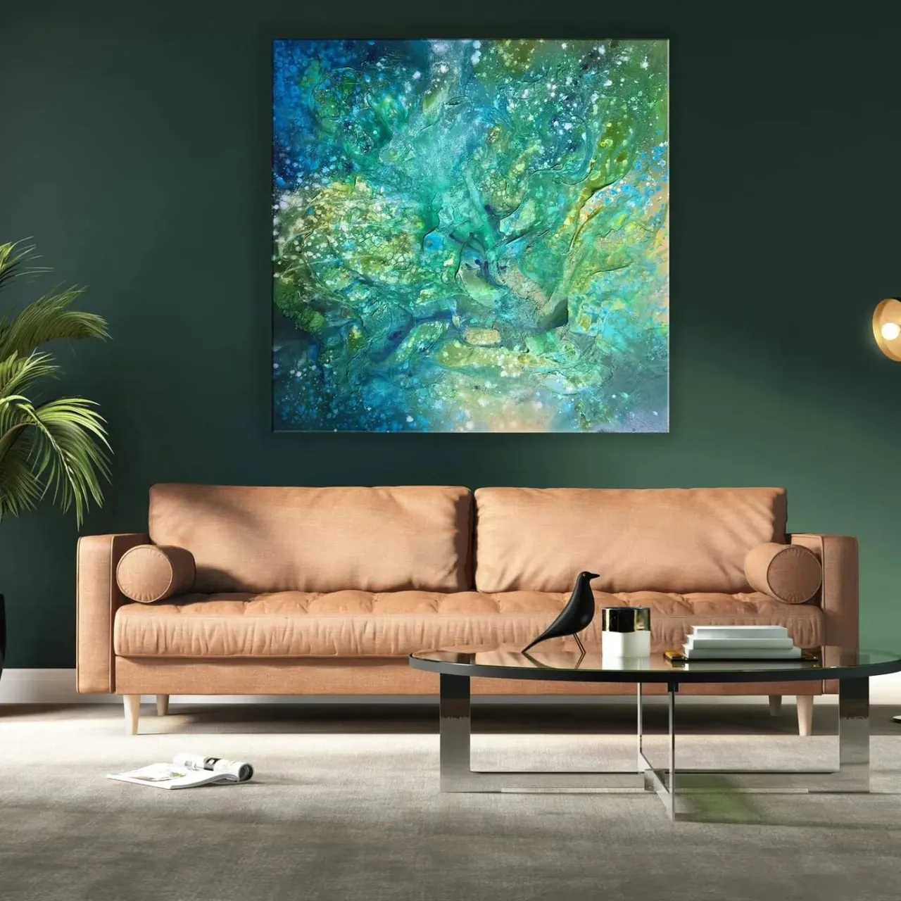 Obstacles are part of life.
You must flow like water.
Learn to let go in order to
flow with the situation.
Water flow
Natural flow series
High flow and glow in the dark acryl
on canvas.
100x100cm
Ready to hang
Has a layer of protecting varnish.