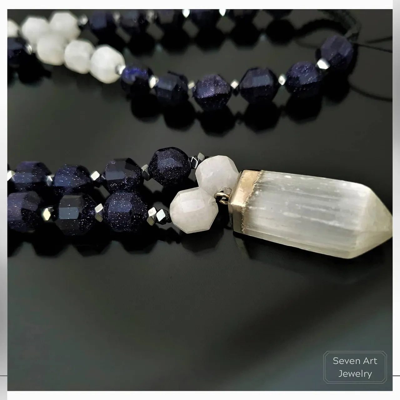 Natural Blue Goldstone & Moonstone Necklace
Selenite Pendant

#bluegoldstone #moonstone #selenite #etsy #etsyseller #etsynecklace #etsyhandmade #etsyshop #etsyjewelry #etsy.world