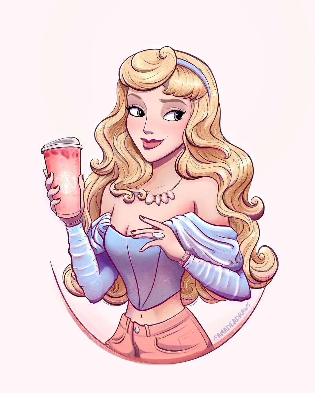 🌹It’s Aurora you guys guessed it!😍✨Comment who you think is next with the Blended Espresso Frappuccino!! ✨should Aurora be a sticker?✨
.
The next Princess is a little harder to guess but she is one of my absolute fav and I drew her before many times 🤪🙈💖That’s a big clue right there!! Also a clue in the very bottom line of the description 👏🏼
.
For this piece if you scroll you can see Aurora with an outfit that’s a blue top! 🦋That was so much fun to switch up just to see hehe - Still the pink one is my favorite how about you? 🥰
.
If you watch the timelapse you can tell I was again struggling hard to bring my idea to life. 🙈 Anatomy and face structure always gets me! But I won’t stop working on it until she looks right and I am so happy with the final results 👏🏼🤩
.
Again who do you think is next??✨
.
Happy Friday Beautiful friends!! Thank you for being here so much!🥺♥️
.
🧊🧊🧊🧊🧊🧊🧊🧊🧊🧊🧊
.
.
.
.
.
.
.
.
.
#disneyart #artistsupportingartists #minnieears #disneyprincesses #artistsupport #artistsupportingartist #digitalart #digitalartworks #loungefly #disneyworld #disneyland #artistsoninstagram #disneyfan #instaart #aurora #princessaurora #disneyaurora #sleepingbeauty #sleepingbeautycastle #disneyprincess #disneyprincesses #worldprincessweek #ultimateprincesscelebration